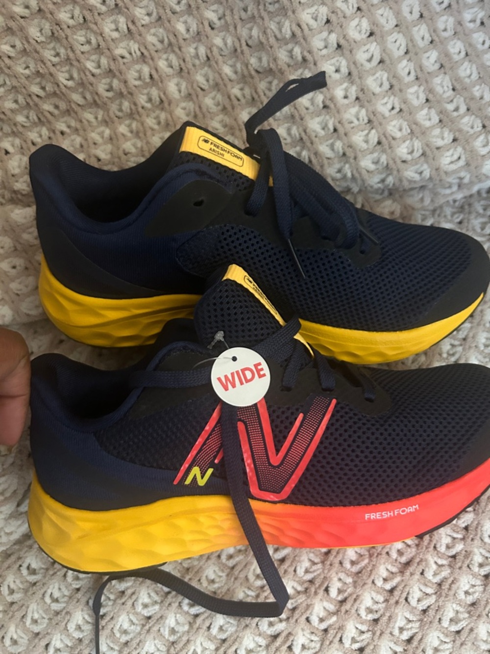 New Balance Navy Running Shoes 3.5y Wide